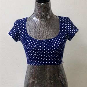 ✨ 3/$24✨Vintage 80s | Trixi Pin Up Polka Dot Crop Top Medium